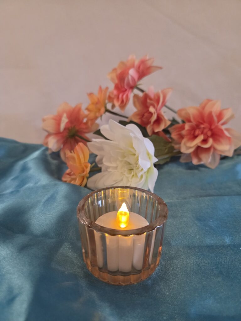 Tealight Holder - Amber Glass