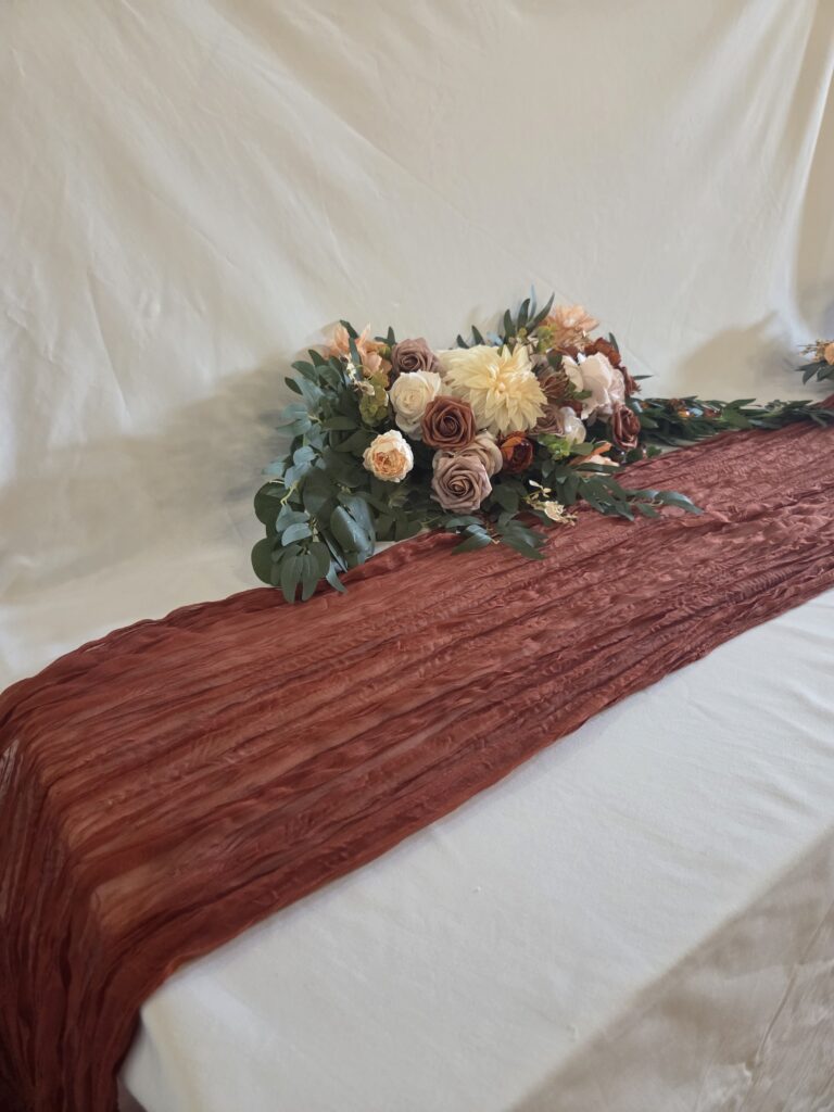 Chiffon Table Runner - Burnt Orange
