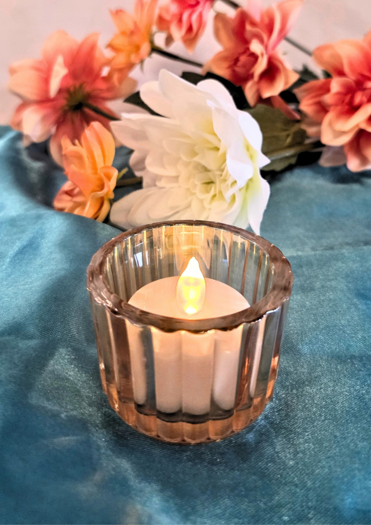 Tealight Holder - Amber Glass