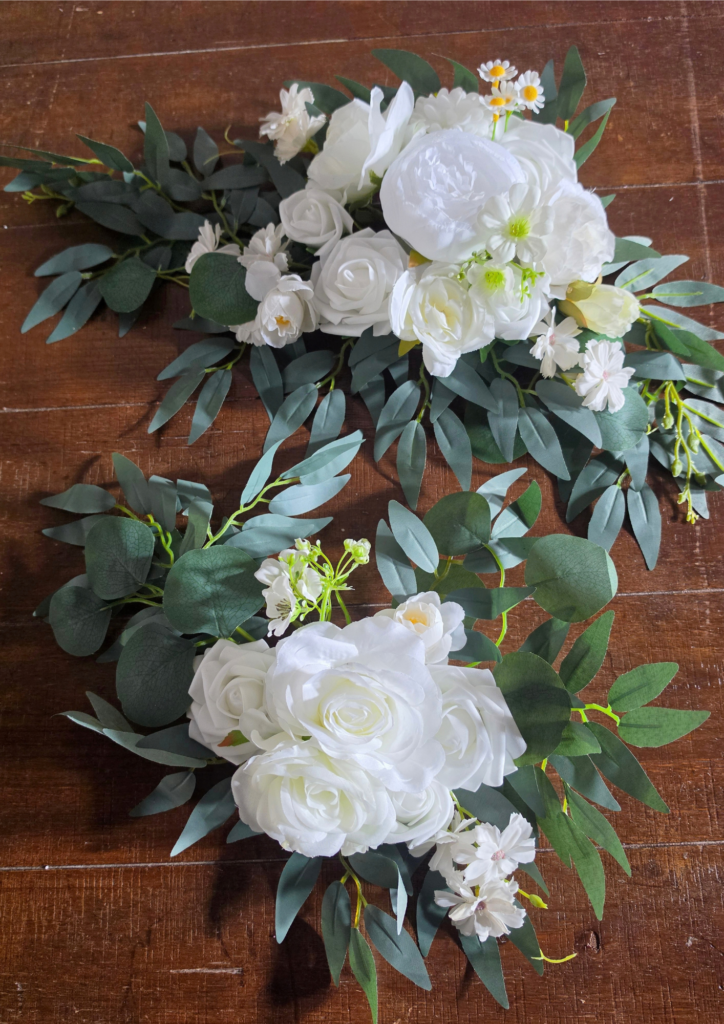 White Silk Bouquets - 2 pc